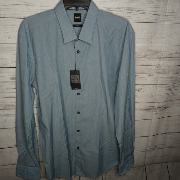 BOSS HUGO BOSO SLIM-FIT MEN'S XL LS SHIRT $128
